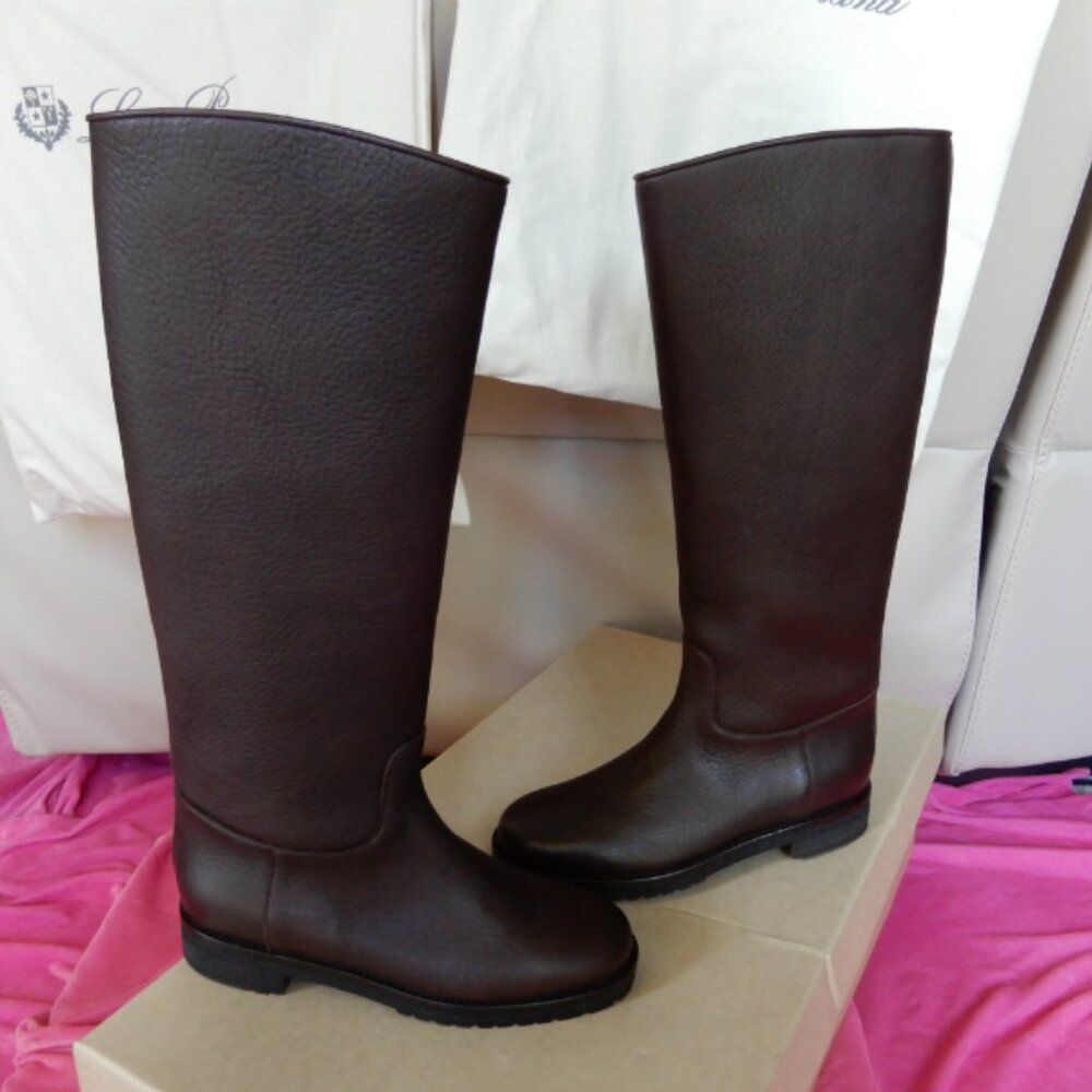 NIB $2725 Auth.Loro Piana Sauvanne Alce Soft Boots Elk Leather Cashmere 39 US - Picture 9 of 11